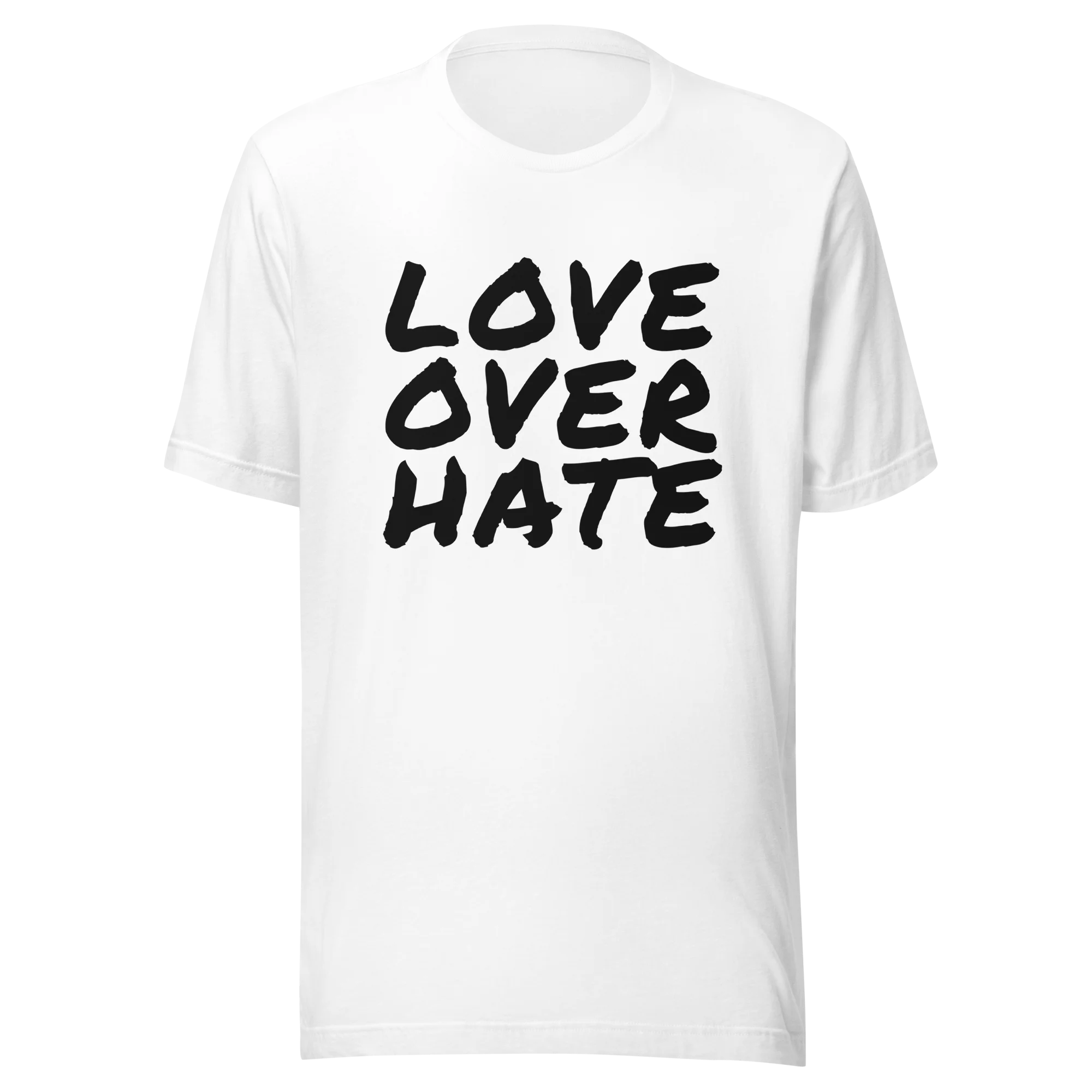 LOVE OVER HATE tee — white